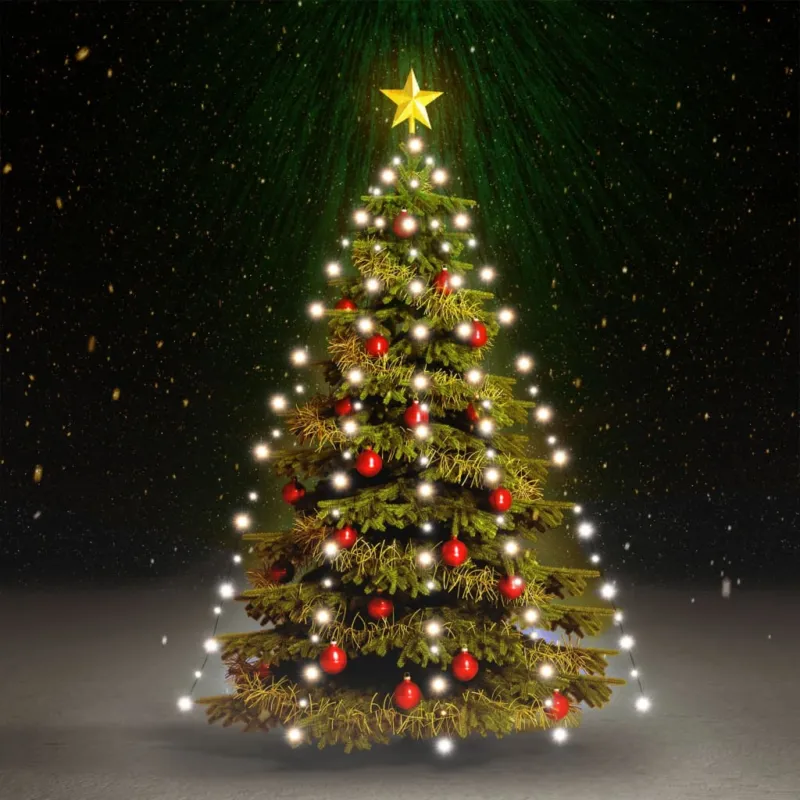 Mantello Natalizio Rete di Luce per Albero di Natale 180 LED Bianco Freddo 180 cm Prezzo Di Fabbrica