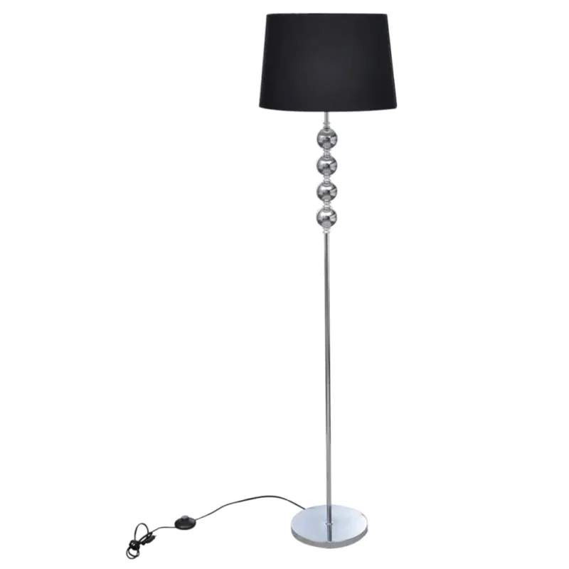 Lampada a Piantana da Pavimento Supporto Alto Decorazione a 4 Sfere Nera Spedizione Espresso