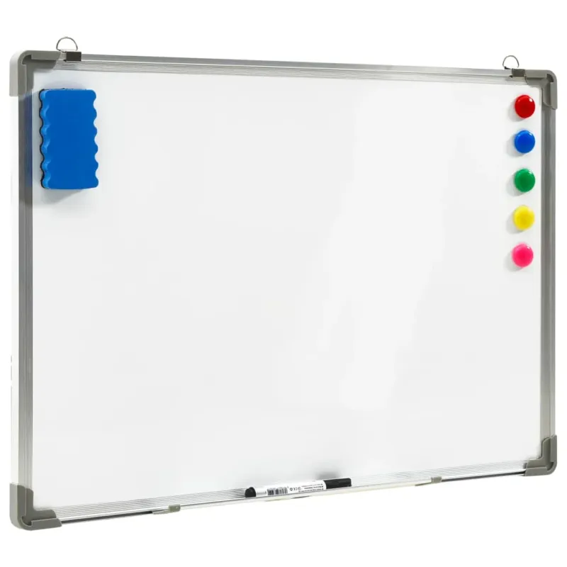 Nuovo Arrivo Lavagna Magnetica da Parete Bianca Cancellabile a Secco 90x60 cm Acciaio