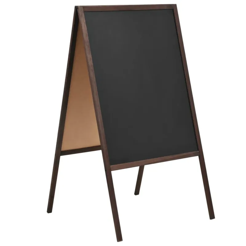 Lavagna Bifacciale Espositore con Cavalletto in Legno di Cedro 60x80 cm Saldi