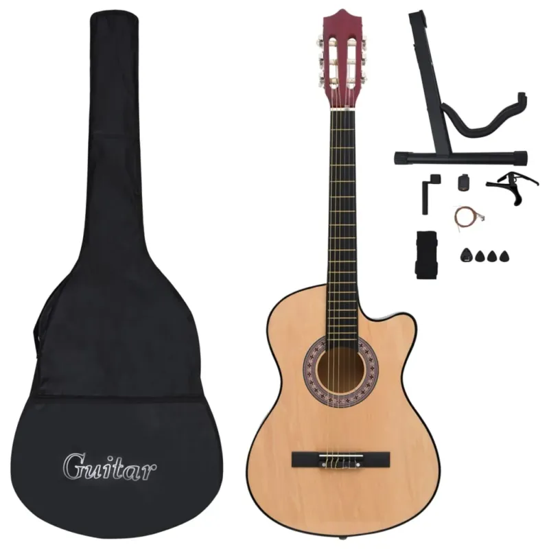 Offerta Speciale Chitarra Acustica Western con 6 Corde e con 12 Pezzi Accessori Misura 38"