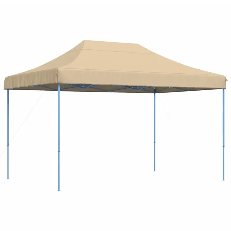 Tenda da Festa Pieghevole Pop-Up Beige Struttura Blu Acciaio 410x279x315 cm Novità