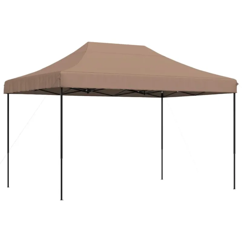 Saldi Tenda da Festa Pieghevole Pop-Up Tessuto Marrone Cornice in Nero 410x279x315 cm