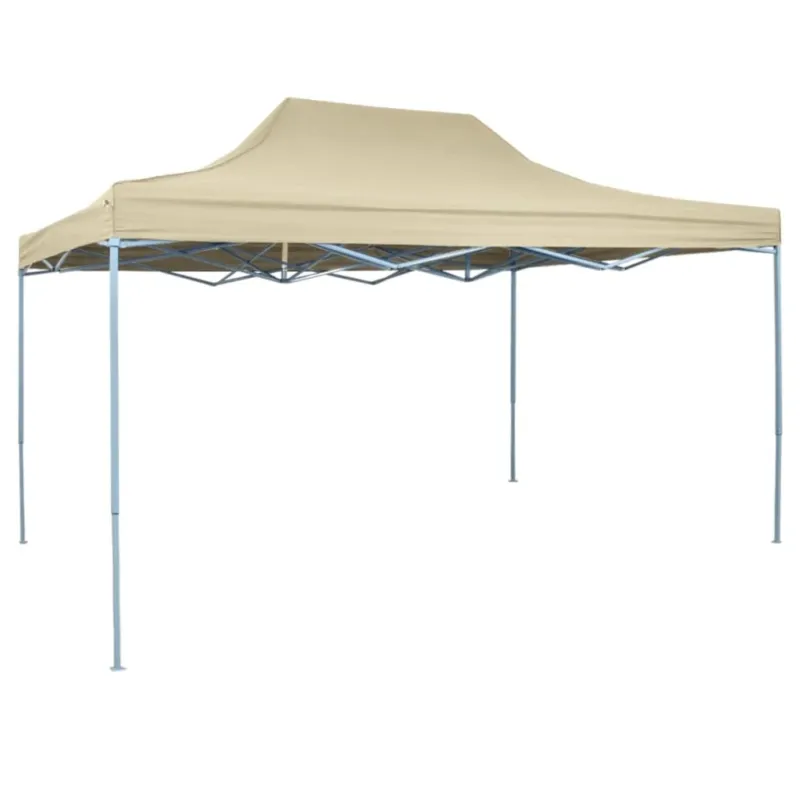 Tenda Pieghevole Bianco Crema Pop-Up in Acciaio Robusto Verniciato 3x4,5 m Prezzo Conveniente