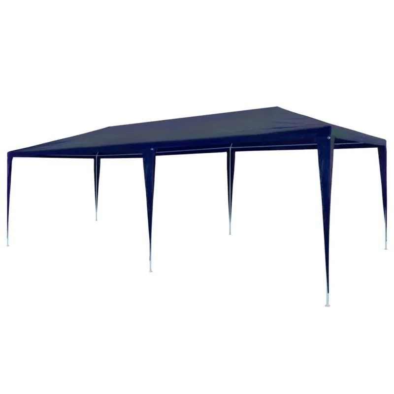 Tenda per Feste Blu 3x6 m Tetto in PE e Telaio in Acciaio Facile da Montare Reso Gratuito