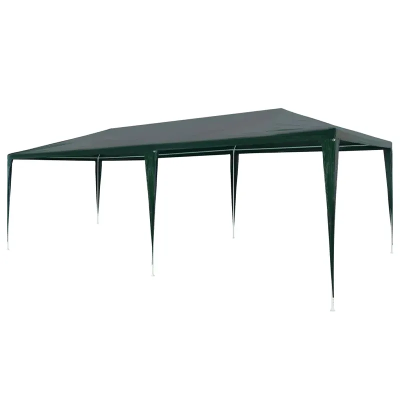 Solo Oggi Tenda per Feste 3x6 m in PE Verde e Telaio in Acciaio Resistente ai Raggi UV