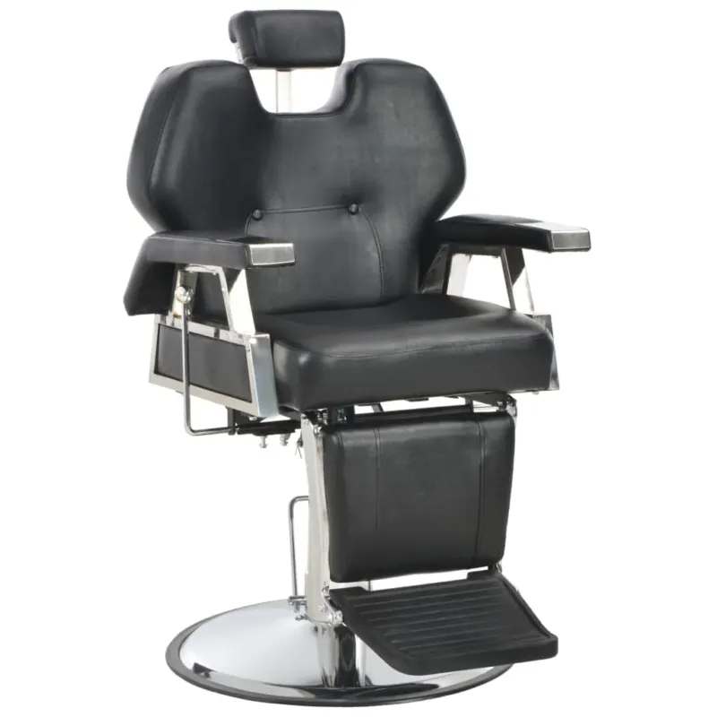 Solo Oggi Poltrona da Barbiere Nera 72x68x98 cm in Metallo e Similpelle con Imbottitura