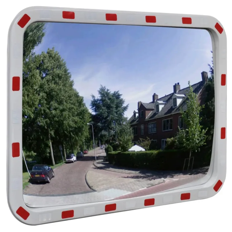 Specchio Traffico Convesso Rettangolare Bianco e Rosso 60x80 cm Catarifrangenti Compra Adesso