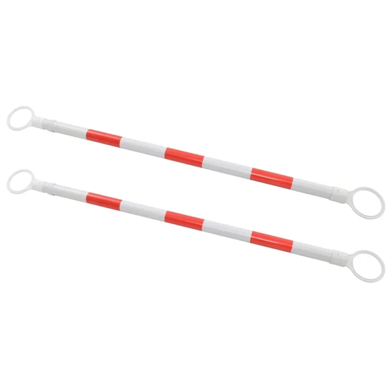 Barre Retrattili per Coni Stradali Strisce Rosse Riflettenti 2 pz ABS 116-197cm Spedito Oggi