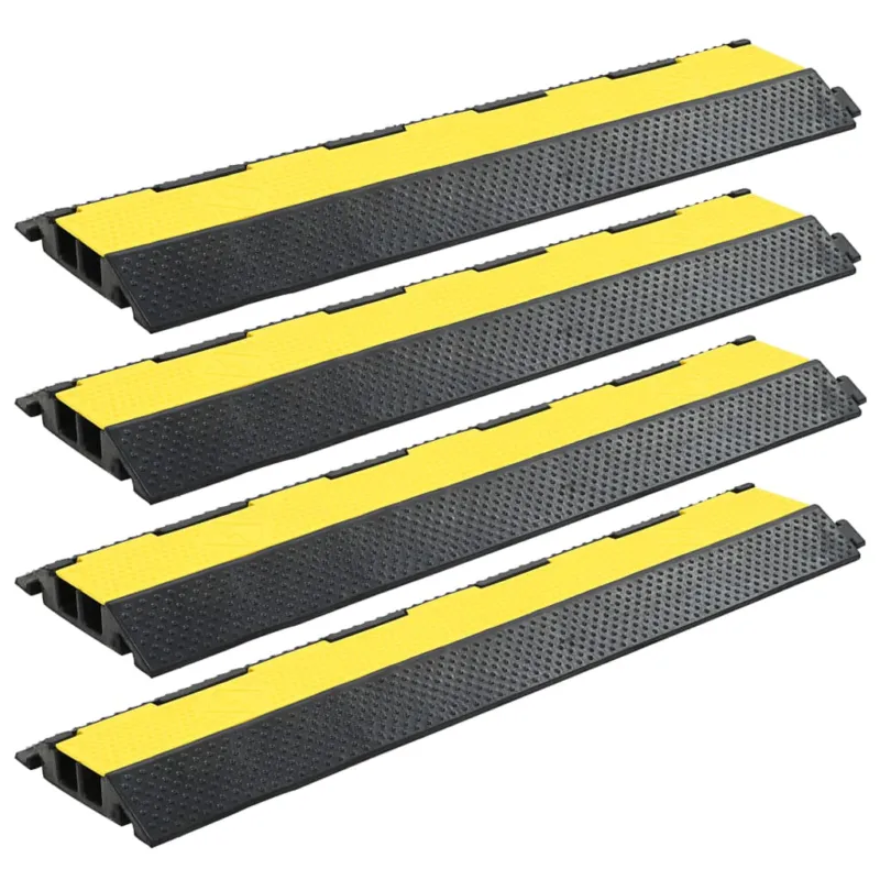 Non Perdere Dossi Passacavi Giallo e Nero 4 pz 2 Canali in Gomma Resistente 101,5 cm