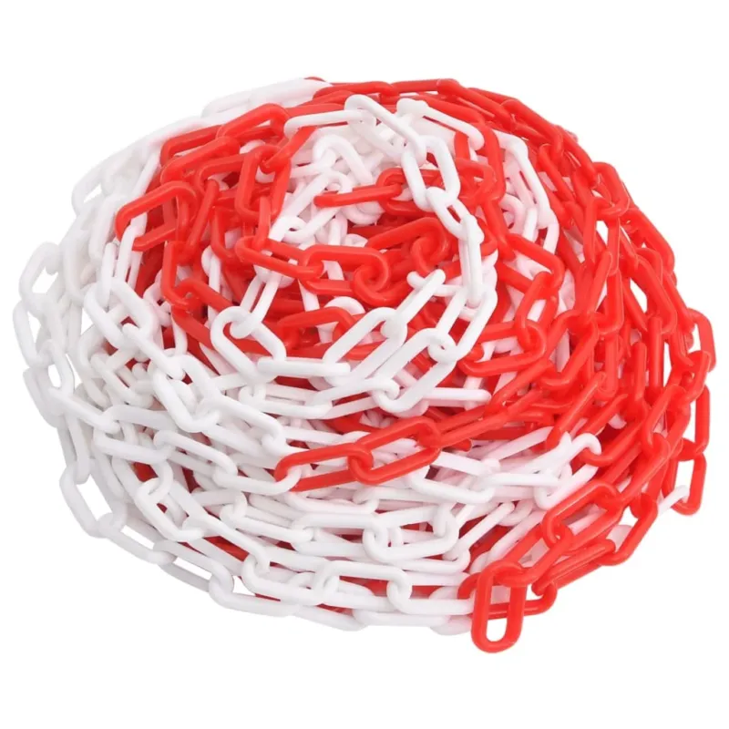 Più Venduto Catena Segnaletica Rossa e Bianca 100 m Diametro 6 mm in Plastica