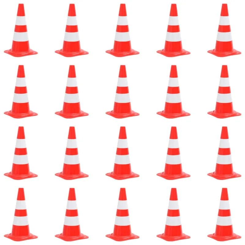 Coni Segnaletici Stradali Riflettenti 20 Pezzi Rosso Bianco 50 cm per Esterno Offerta Speciale