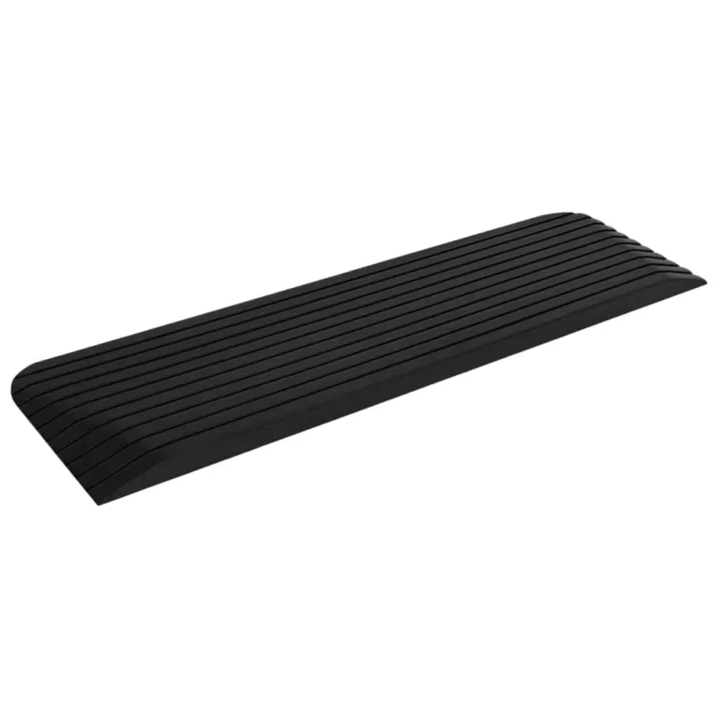 Spedizione Espresso Rampa per Soglia in Gomma Nero Superficie Antiscivolo 110x32x3,8 cm