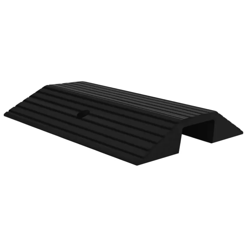 Prezzo Basso Rampa per Soglia a Ponte Nera in Gomma Superficie Antiscivolo 49x40x8 cm