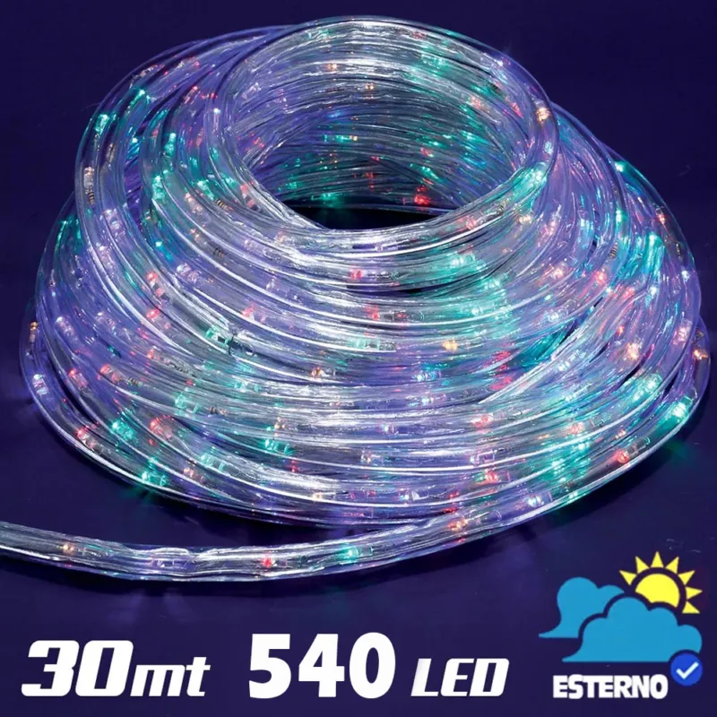 Tubo Luminoso 30 metri LED Multicolore 540 Luci per interno e per Esterno Compra Adesso