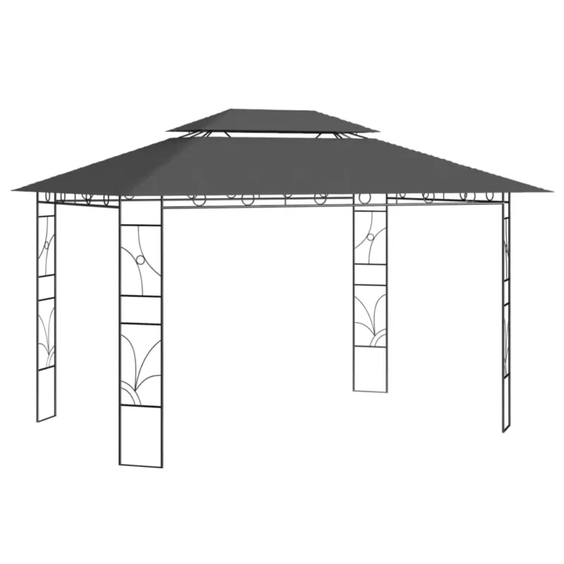 Gazebo 4x3x2,7 m Antracite Telaio Robusto in Acciaio 160 g/m² Pagamento Sicuro