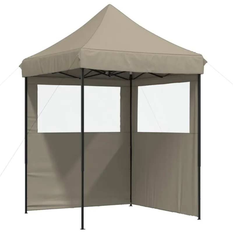 Tendone per Feste Pieghevole Pop-Up con 2 Pareti Tortora Cornice Nera Compra Oggi Stesso