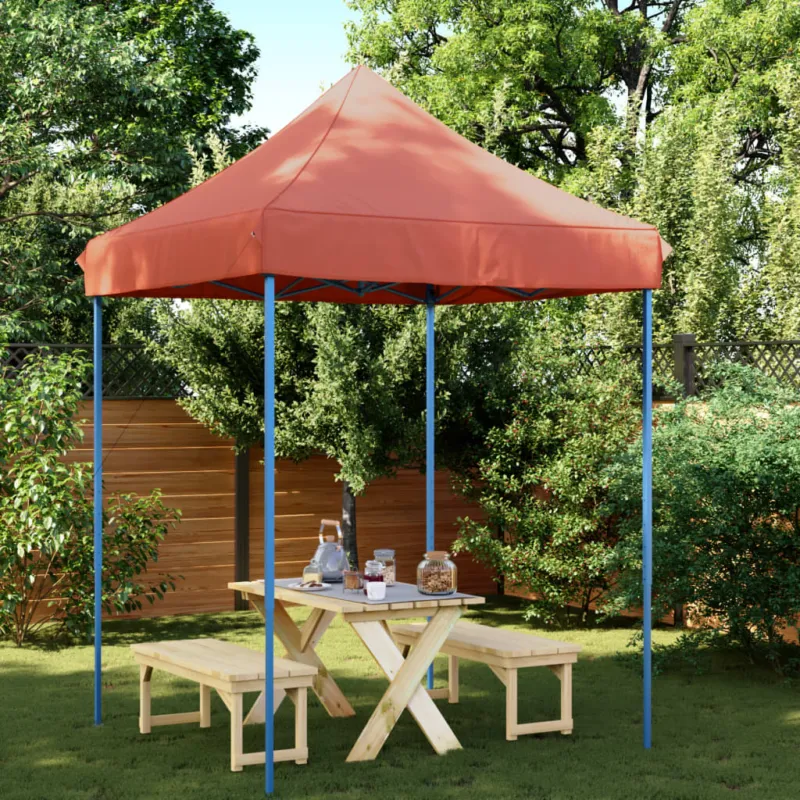 Tenda da Festa Pieghevole Pop-Up Terracotta Struttura Blu 200x200x306 cm Spedito Oggi