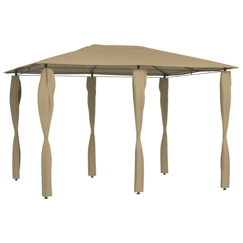 Esclusivo Gazebo con Montanti Rivestiti Grigio Talpa 3x4x2,6 m 160 g/m² 2m