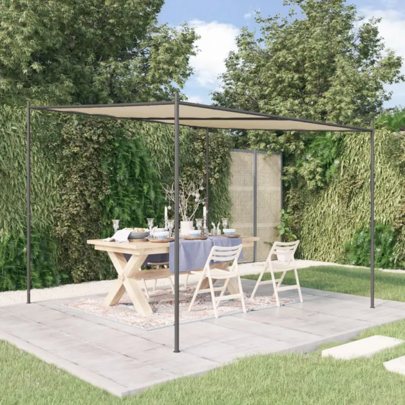 Gazebo Beige 3x3 m 180 g/m² Tessuto e Acciaio Verniciato a Polvere Esclusivo