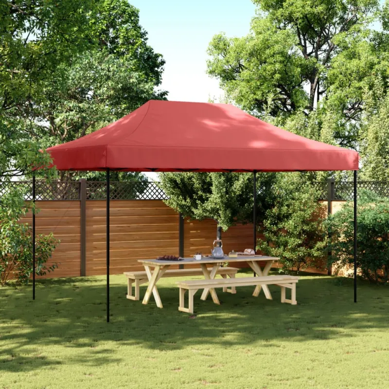 Ordina Subito Gazebo Tenda da Festa Pieghevole Pop-Up Bordò Cornice Nero 440x292x315 cm
