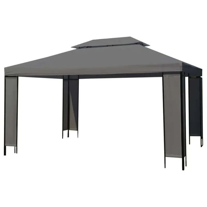 Gazebo Antracite 400x300 cm Acciaio da Giardino per Feste e Barbecue A Buon Prezzo