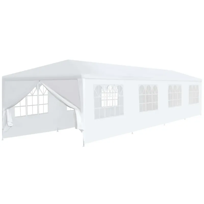 Gazebo da Giardino Bianco Resistente All‘acqua e ai raggi UV 3x12 m Promo Stagionale