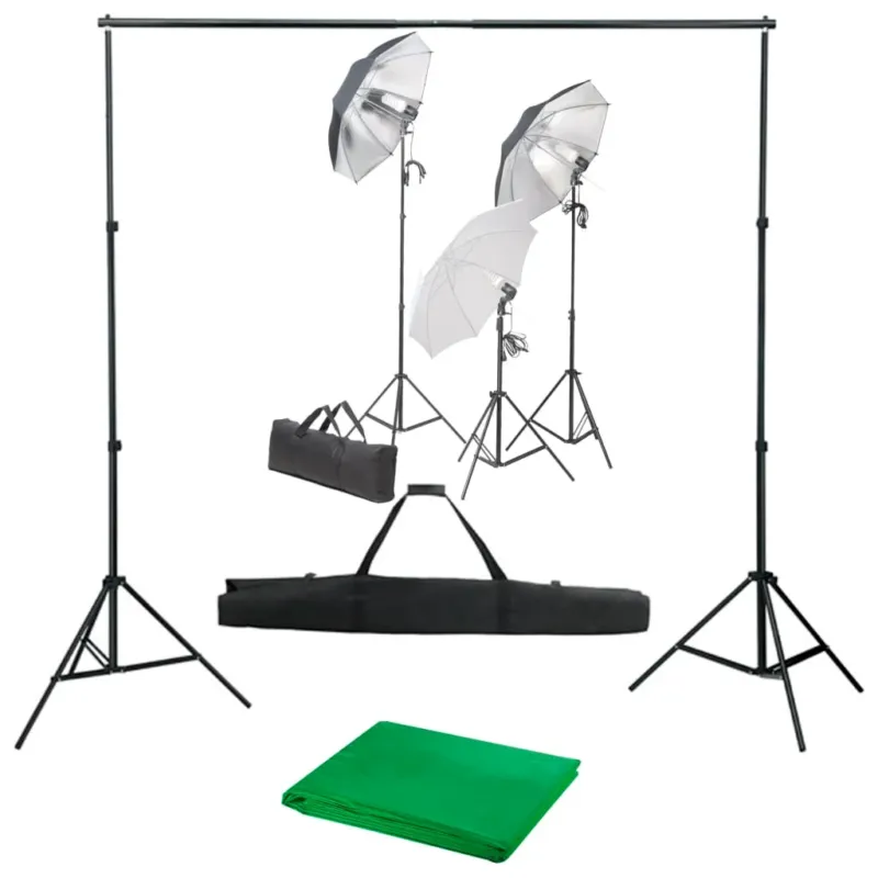 Consegna Rapida Kit Studio Fotografico con Luci Softbox Treppiedi e Fondale Professionale