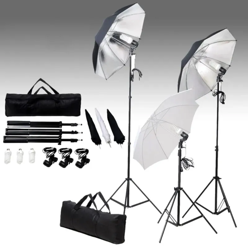 Offerta Lampo Kit per Studio Fotografico con Set di Luci e Fondale Bianco in Cotone