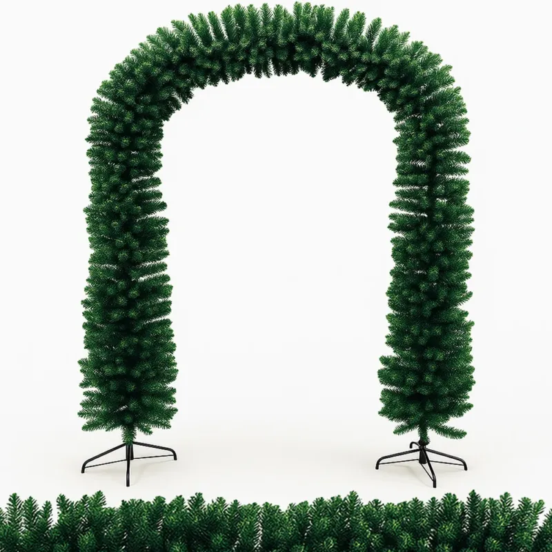 Arco Natalizio Verde 200 x 240 cm con 1166 Punte Foltissimo con Base in Metallo Soddisfatti O Rimborsati