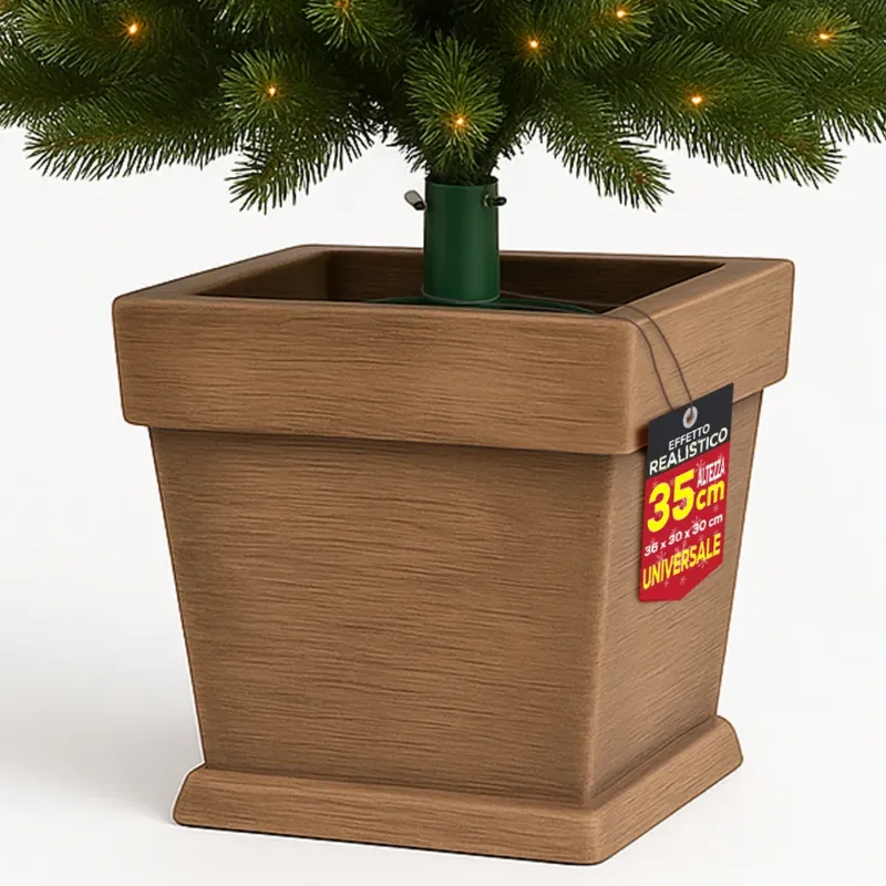 Base Albero di Natale Vaso Marrone Supporto 30x30x35cm con Attacco Universale Bestseller
