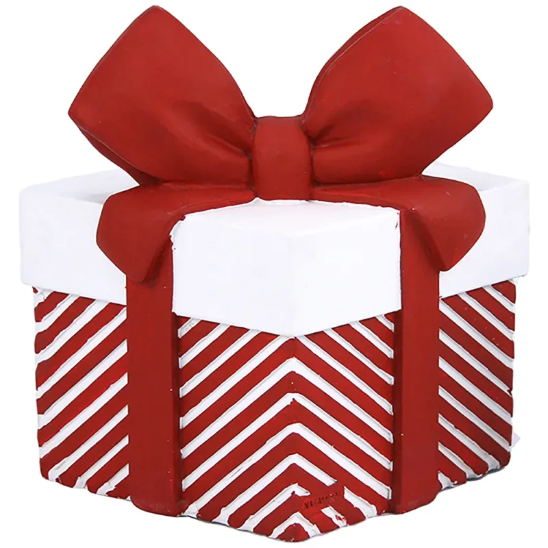 Base Albero di Natale Forma Regalo Natalizio Bianco e Rosso Decorazione Natalizia Promo Stagionale