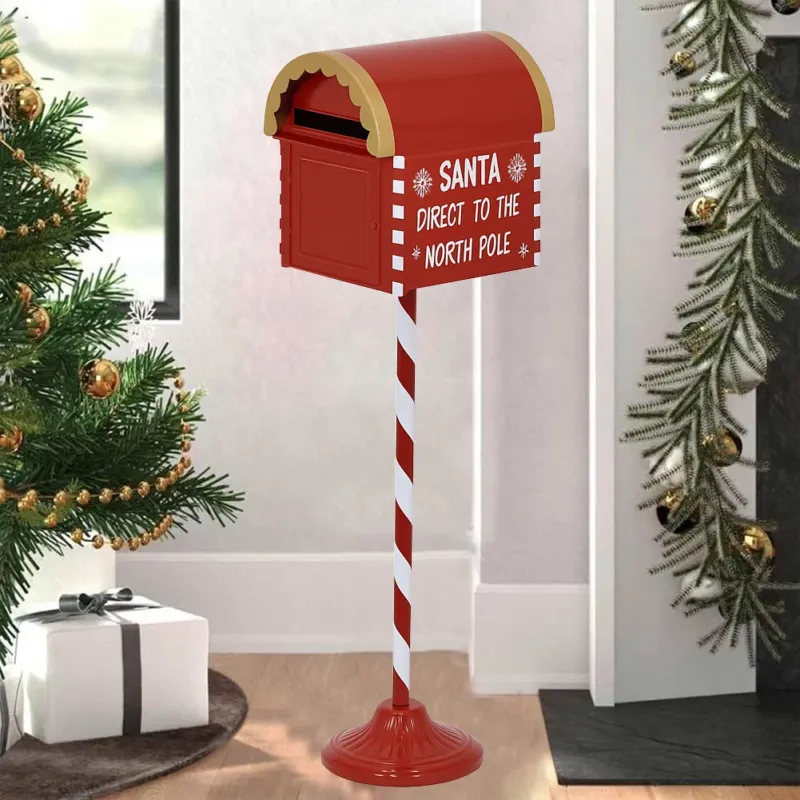 Prezzo Scontato Cassetta Postale per Letterina Babbo Natale Decorazione Natalizia Metallo 76 cm