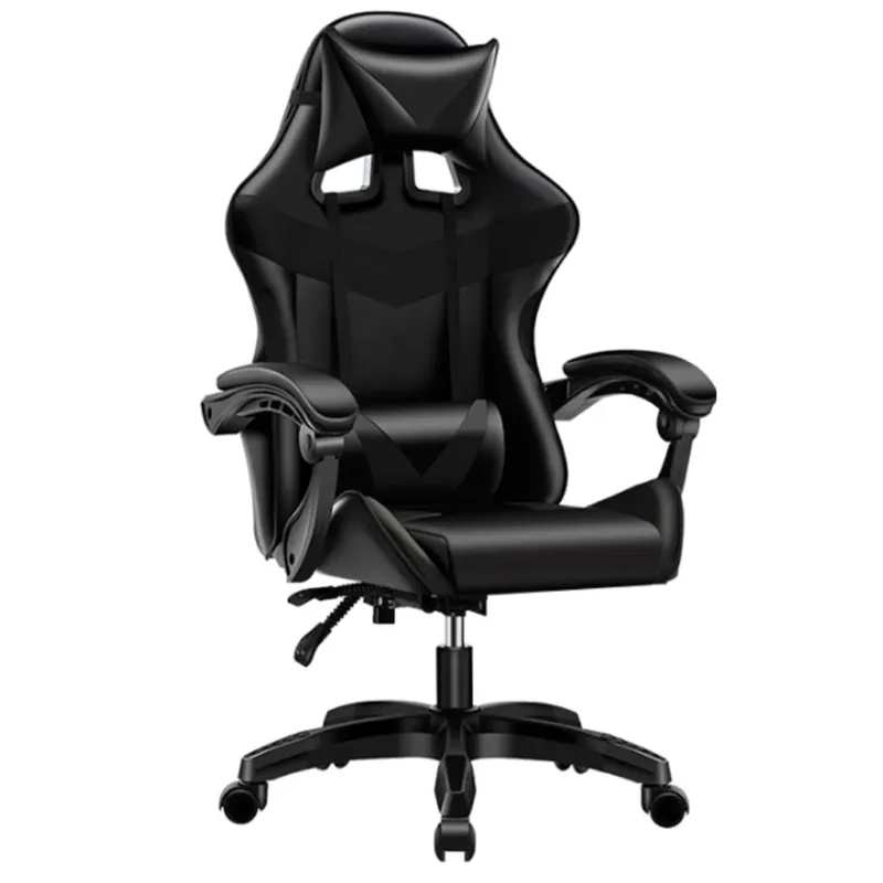 Consegna Rapida Sedia Gaming Nero con Poggiatesta Cuscino Lombare Seduta Ergonomica Reclinabile