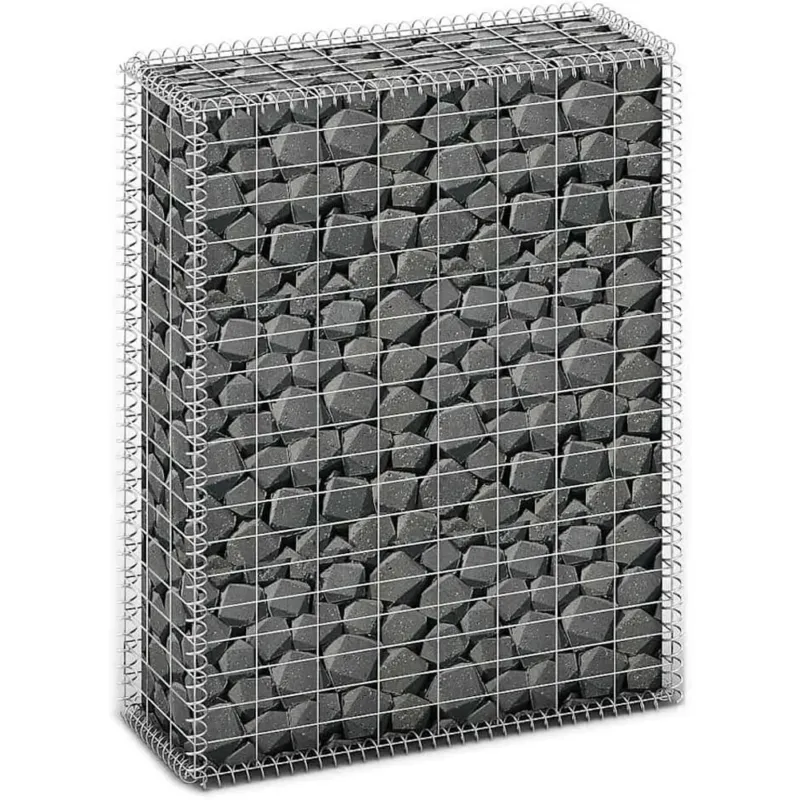 Ultima Occasione Gabbione in Rete di Acciaio Galvanizzato 100x80x30cm Recinzione Orto da Giardino