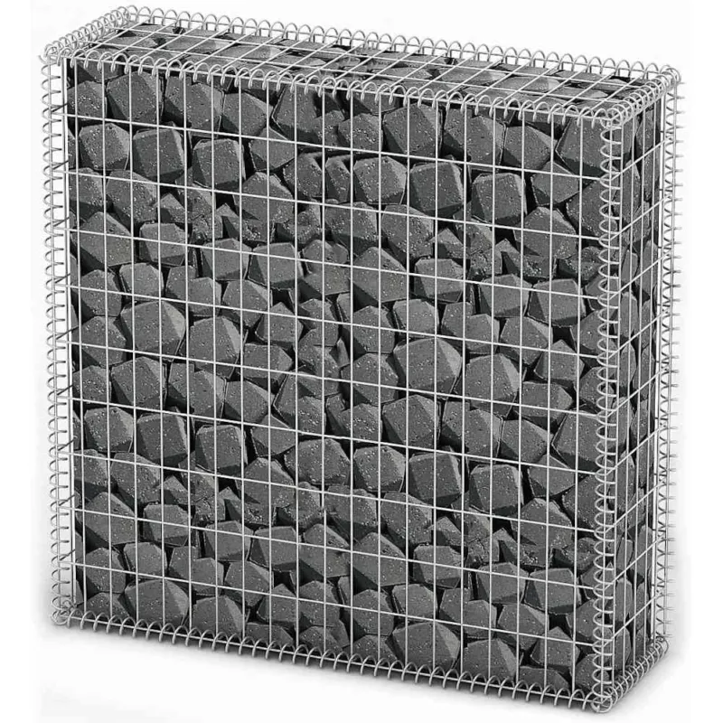 Offerta Gabbione in Rete Acciaio Galvanizzato 100x100x30cm Recinzione Orto da Giardino