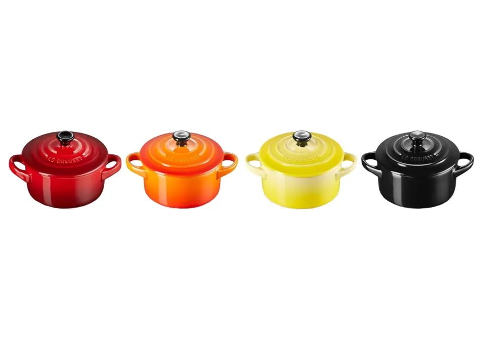 Set 4 mini cocotte in gres vetrificato 10 cm - colori assortiti Reso Gratuito