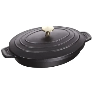 Offerta Limitata Pirofila ovale con coperchio nero, 23x17 cm