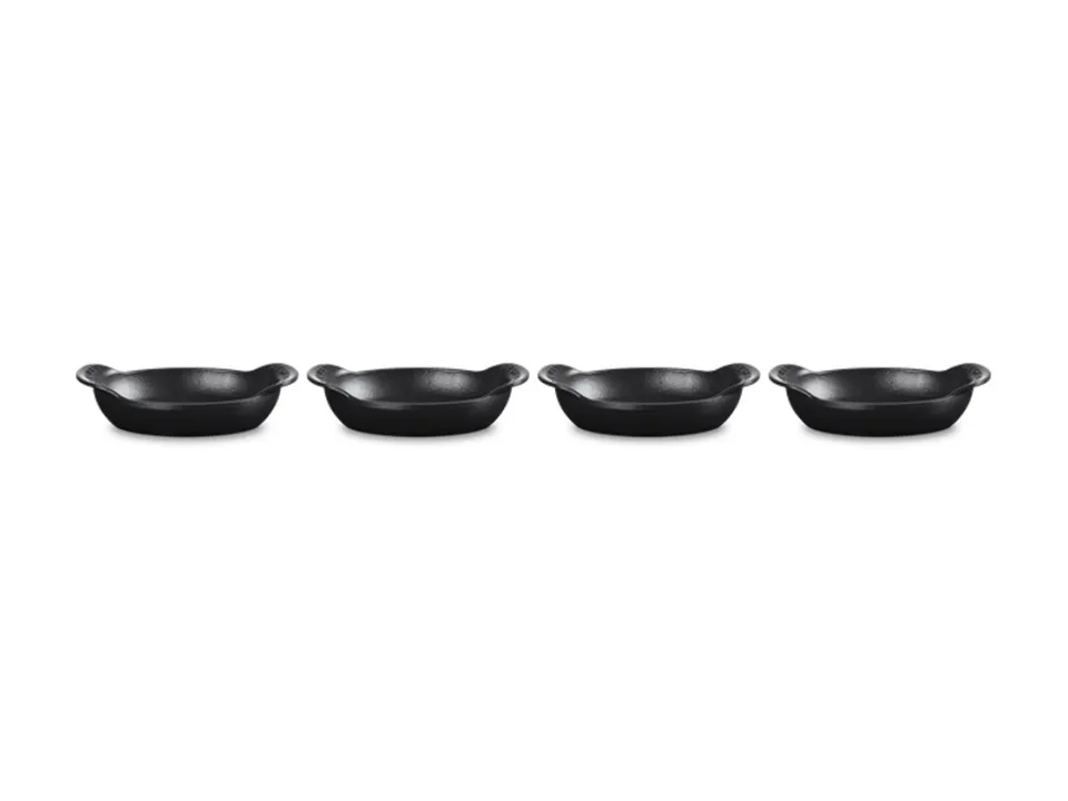 Gourmet, set 4 pirofile ovali in ghisa smaltata 15 cm - nero Compra Oggi Stesso