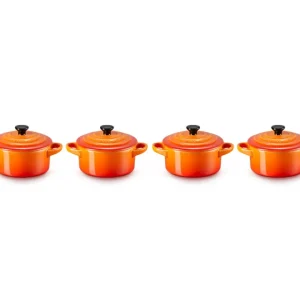 Set 4 mini cocotte in gres vetrificato 10 cm - arancio Ultima Occasione
