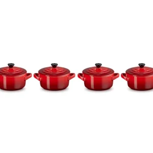 Set 4 mini cocotte in gres vetrificato 10 cm - ciliegia Vendita Finale