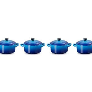 Set 4 mini cocotte in gres vetrificato 10 cm - azure blu Prezzo Basso
