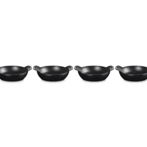 Gourmet, set 4 mini tegami bassi in ghisa smaltata 13 cm - nero Solo Oggi