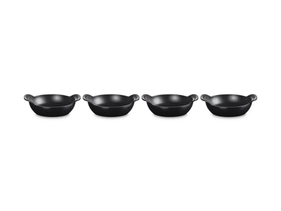 Gourmet, set 4 mini tegami bassi in ghisa smaltata 13 cm - nero Solo Oggi
