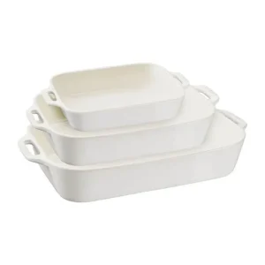 Spedizione Espresso Set 3 pirofile rettangolari, avorio