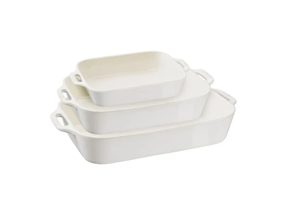 Spedizione Espresso Set 3 pirofile rettangolari, avorio