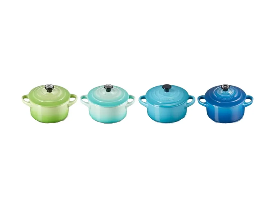 Quantità Limitata Set 4 mini cocotte in gres vetrificato 10 cm - colori assortiti