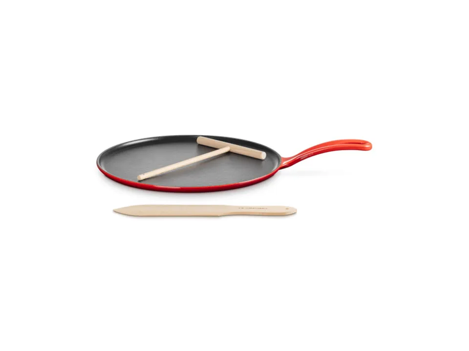 Novità Classic, crepiera rotonda piccola in ghisa vetrificata 27 cm - ciliegia