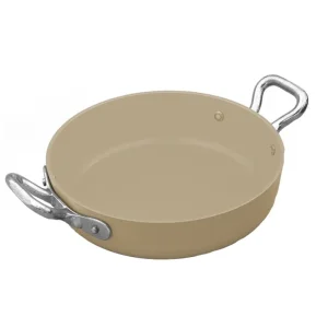 Ultime Pezzi Tegame 2 manici, antiaderente interno/esterno, alluminio 3 mm, ø 16 cm - beige