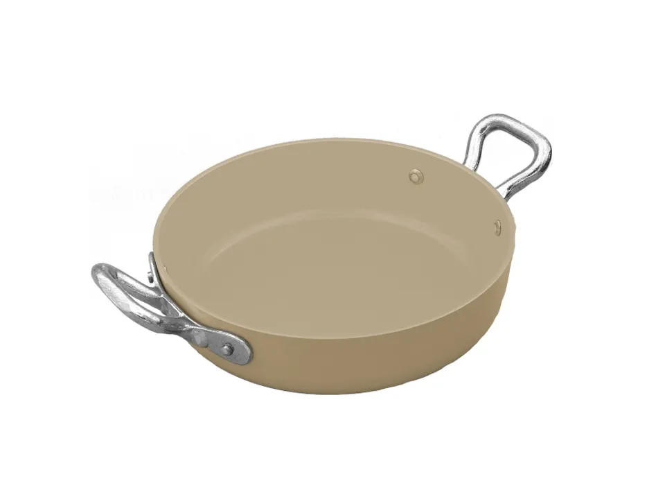 Ultime Pezzi Tegame 2 manici, antiaderente interno/esterno, alluminio 3 mm, ø 16 cm - beige